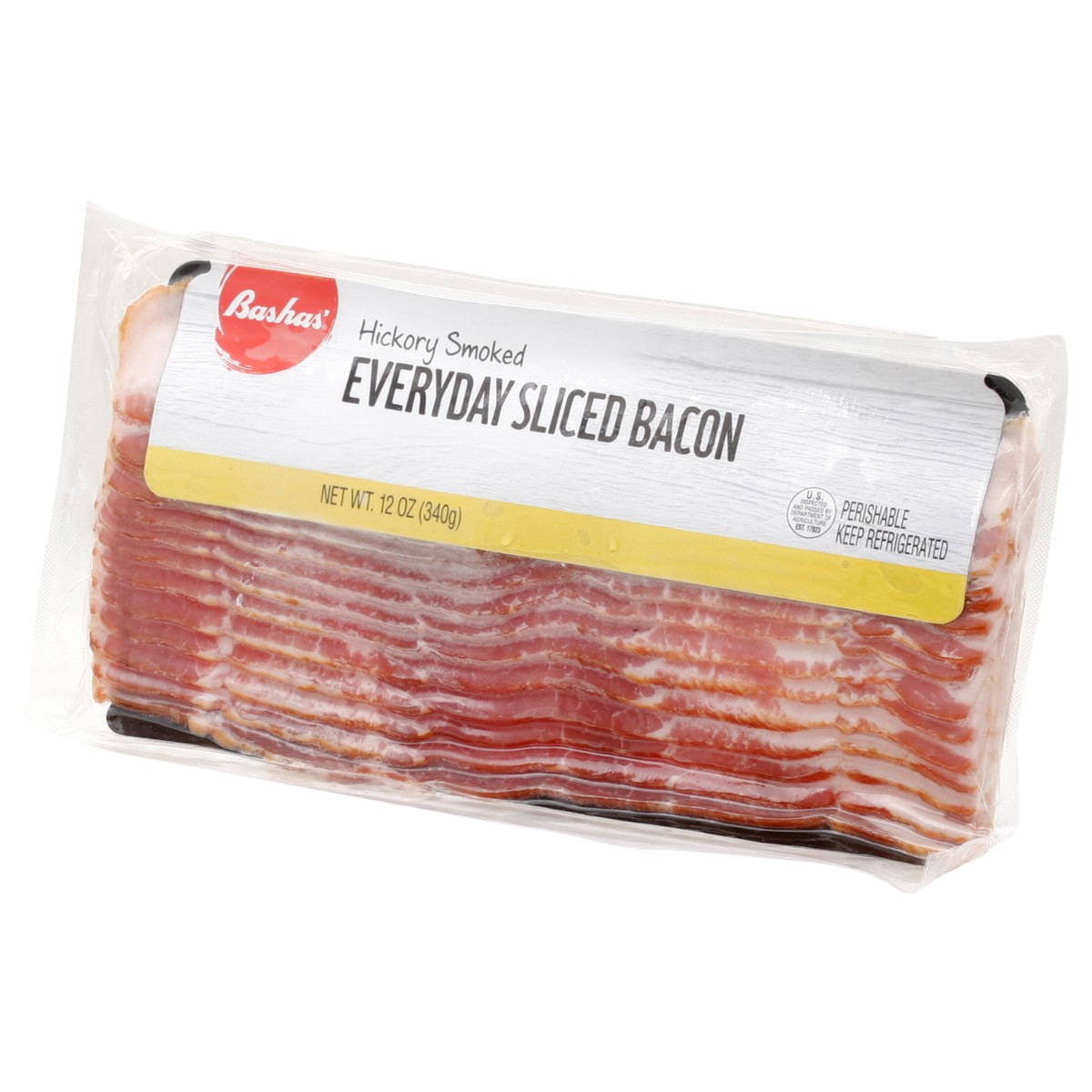 slide 4 of 13, Bashas Hickory Smoked Bacon, 12 oz