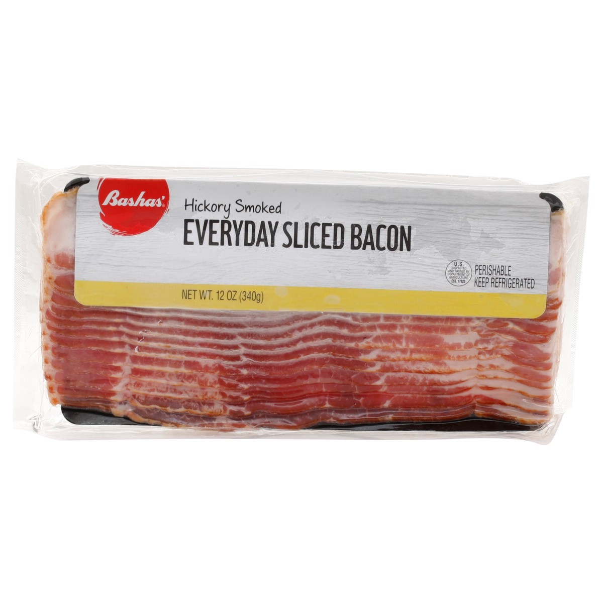 slide 1 of 13, Bashas Hickory Smoked Bacon, 12 oz