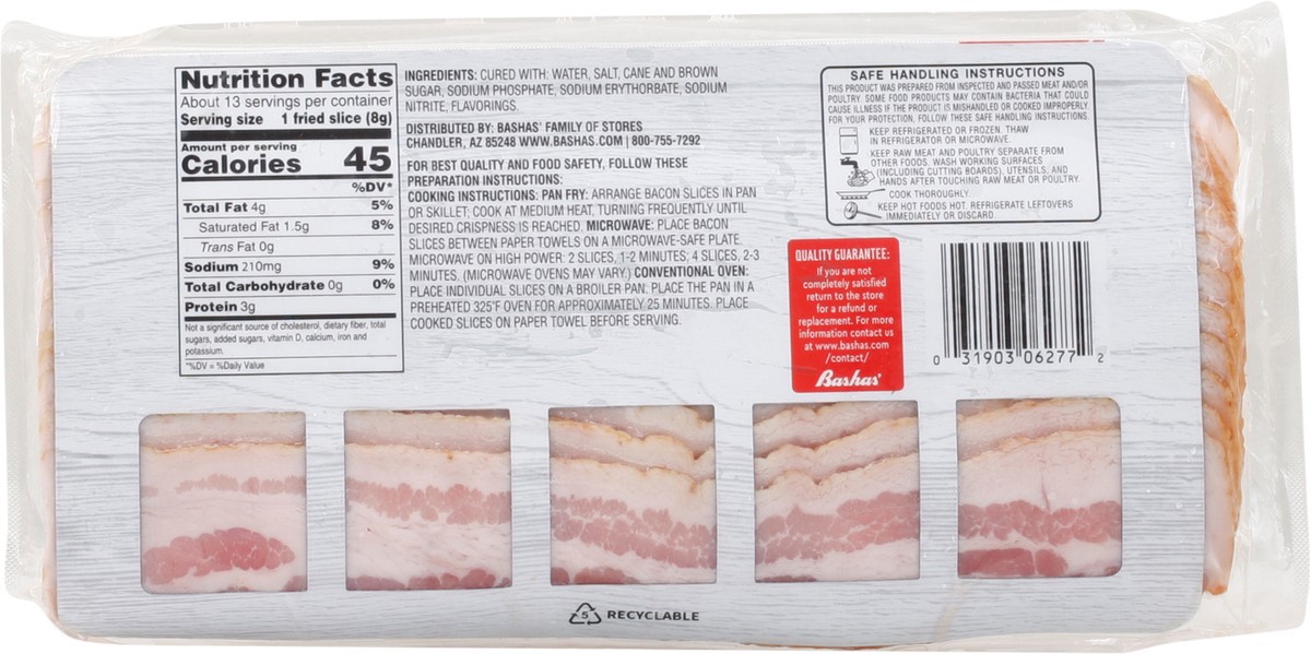 slide 12 of 13, Bashas Hickory Smoked Bacon, 12 oz