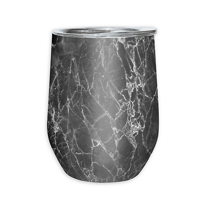 slide 1 of 2, Oggi Cheers Stainless Steel Wine Tumbler - Grey Marble, 1 ct