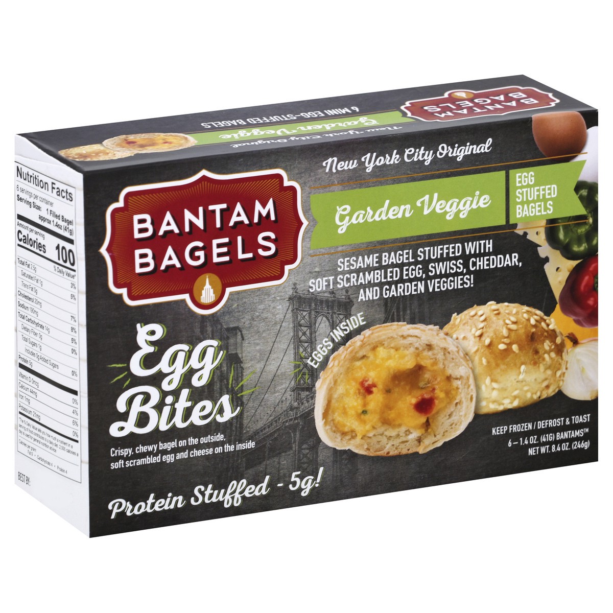 slide 2 of 5, Bantam Bagels Garden Veggie Egg Bites, 8.4 oz