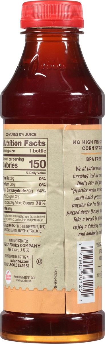 slide 4 of 9, Luzianne Small-Batch Brewed with Ginger Peach Tea 18.5 fl oz, 18.5 oz