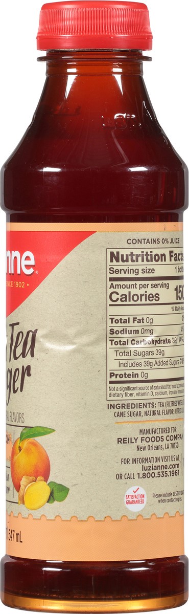 slide 6 of 9, Luzianne Small-Batch Brewed with Ginger Peach Tea 18.5 fl oz, 18.5 oz