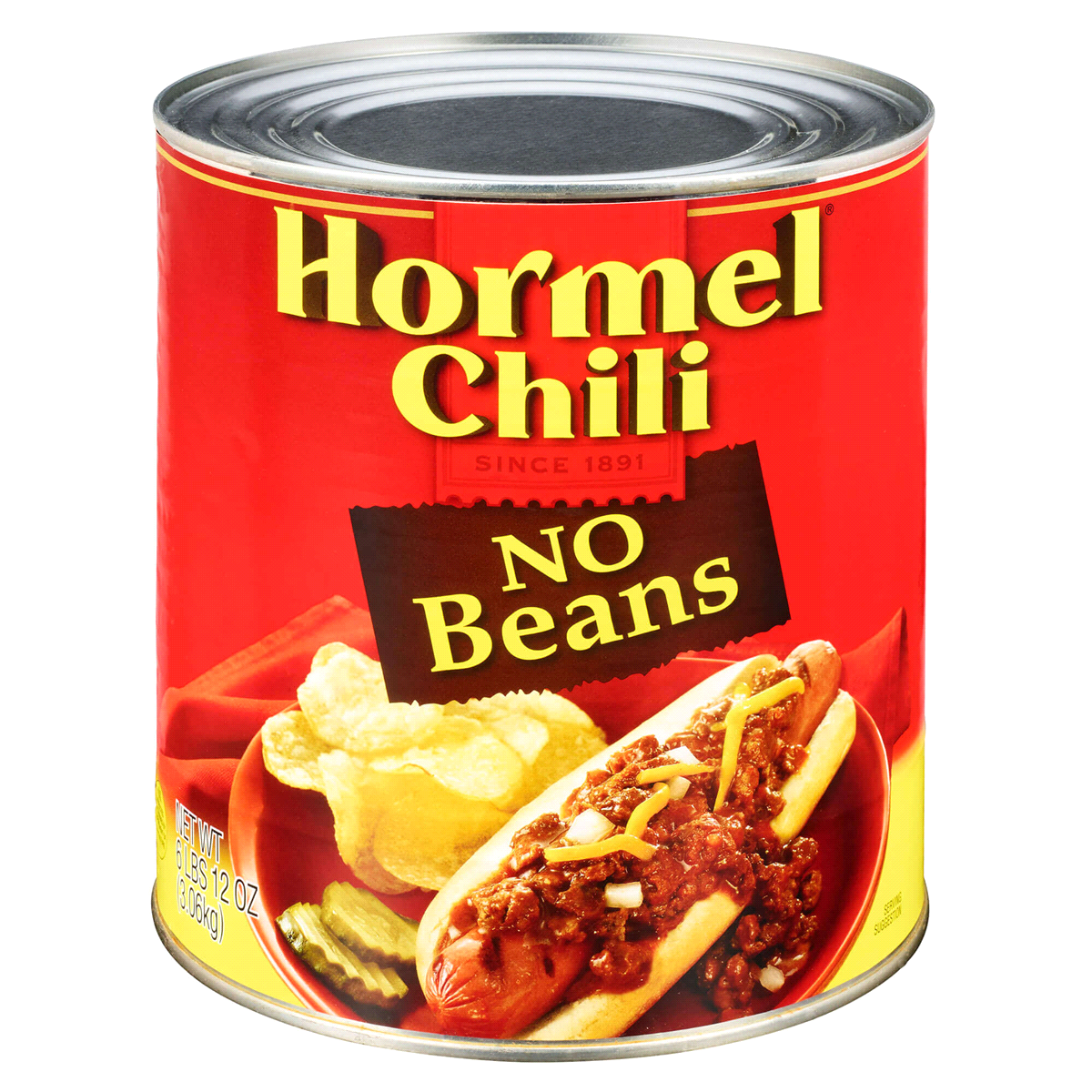 slide 1 of 1, Hormel No Beans Chili, 108 oz