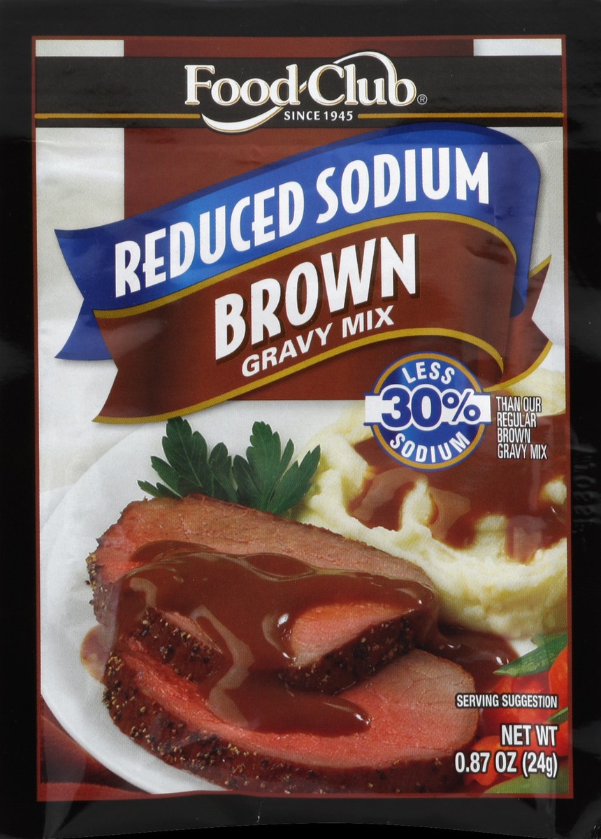 slide 5 of 6, Food Club Reduced Sodium Brown Gravy Mix, 0.87 oz