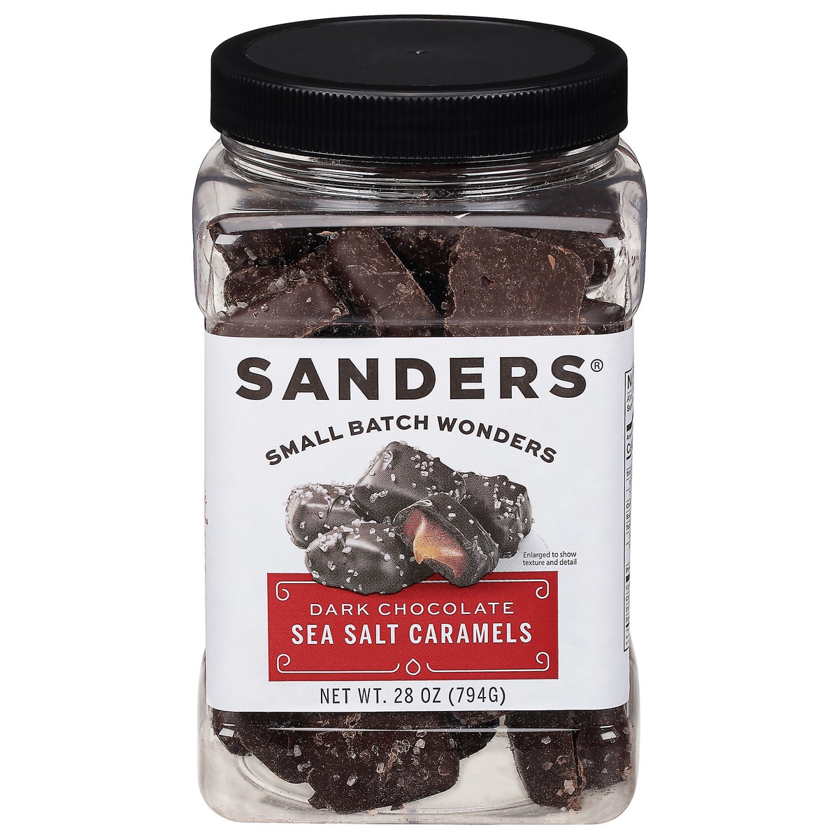 slide 1 of 1, Sanders Dark Chocolate Sea Salt Caramels 28 oz, 28 oz