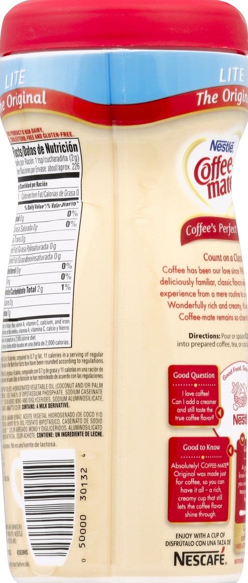 slide 3 of 3, Coffee mate Coffee Creamer, The Original, Lite, 16 oz