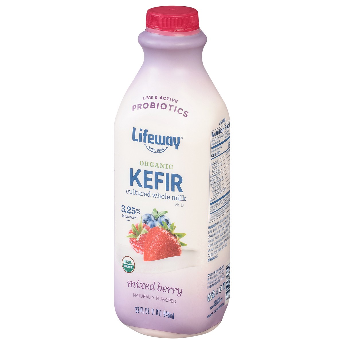 slide 7 of 9, Lifeway Berries Kefir Low Fat Cultured Milk, 32 fl oz