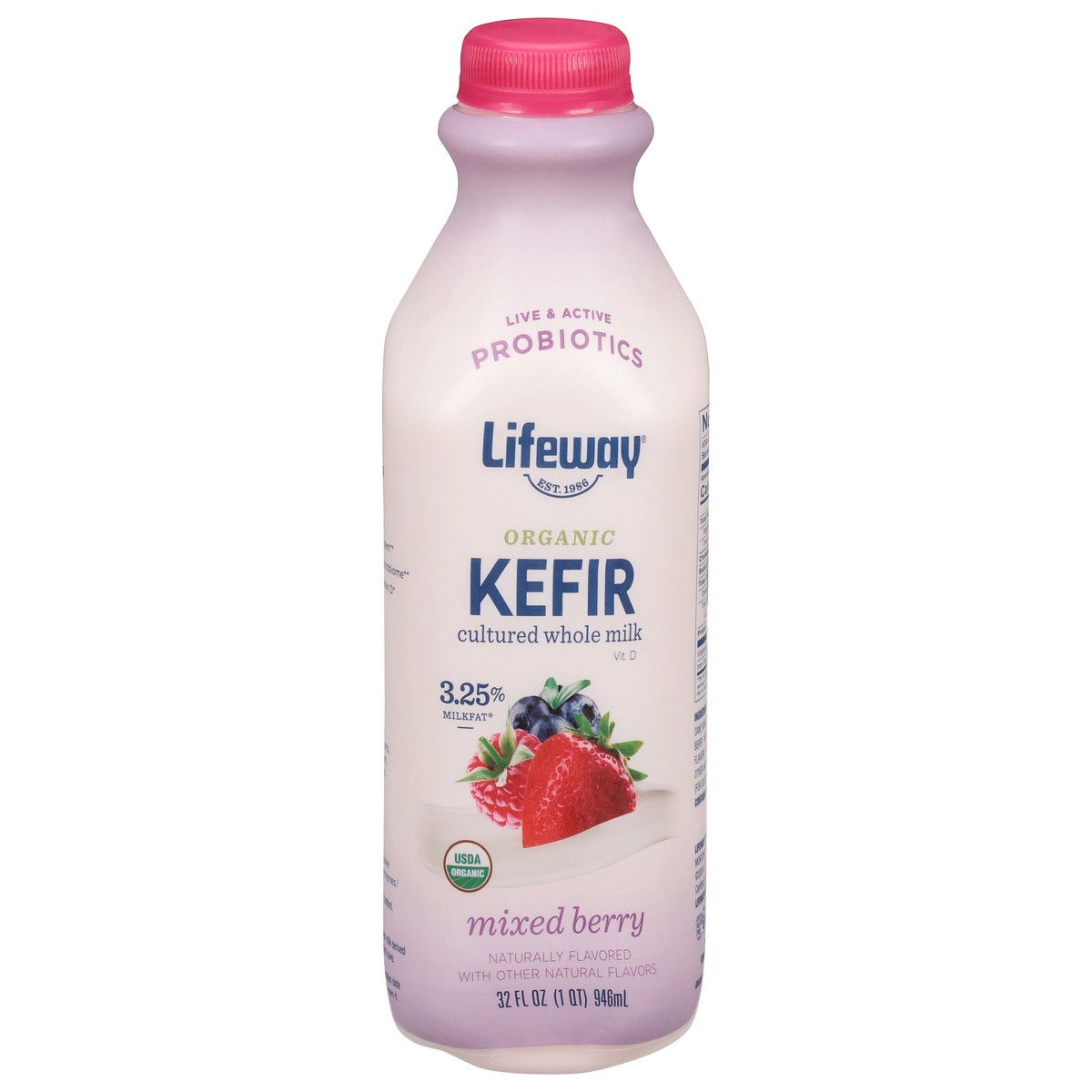 slide 1 of 9, Lifeway Berries Kefir Low Fat Cultured Milk, 32 fl oz