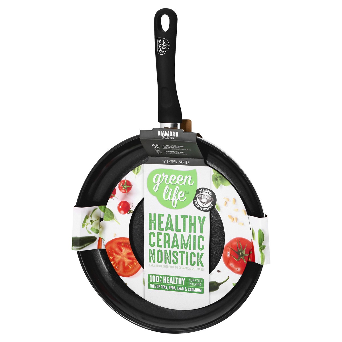 slide 3 of 9, GreenLife Green Life 12 Inch Fry Pan Black, 12 in