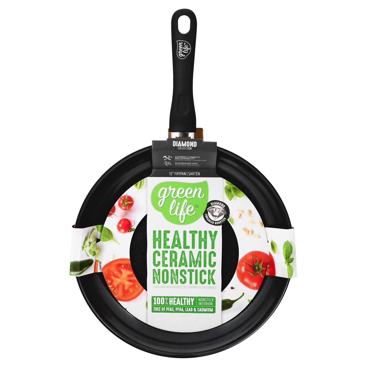 slide 1 of 9, GreenLife Green Life 12 Inch Fry Pan Black, 12 in