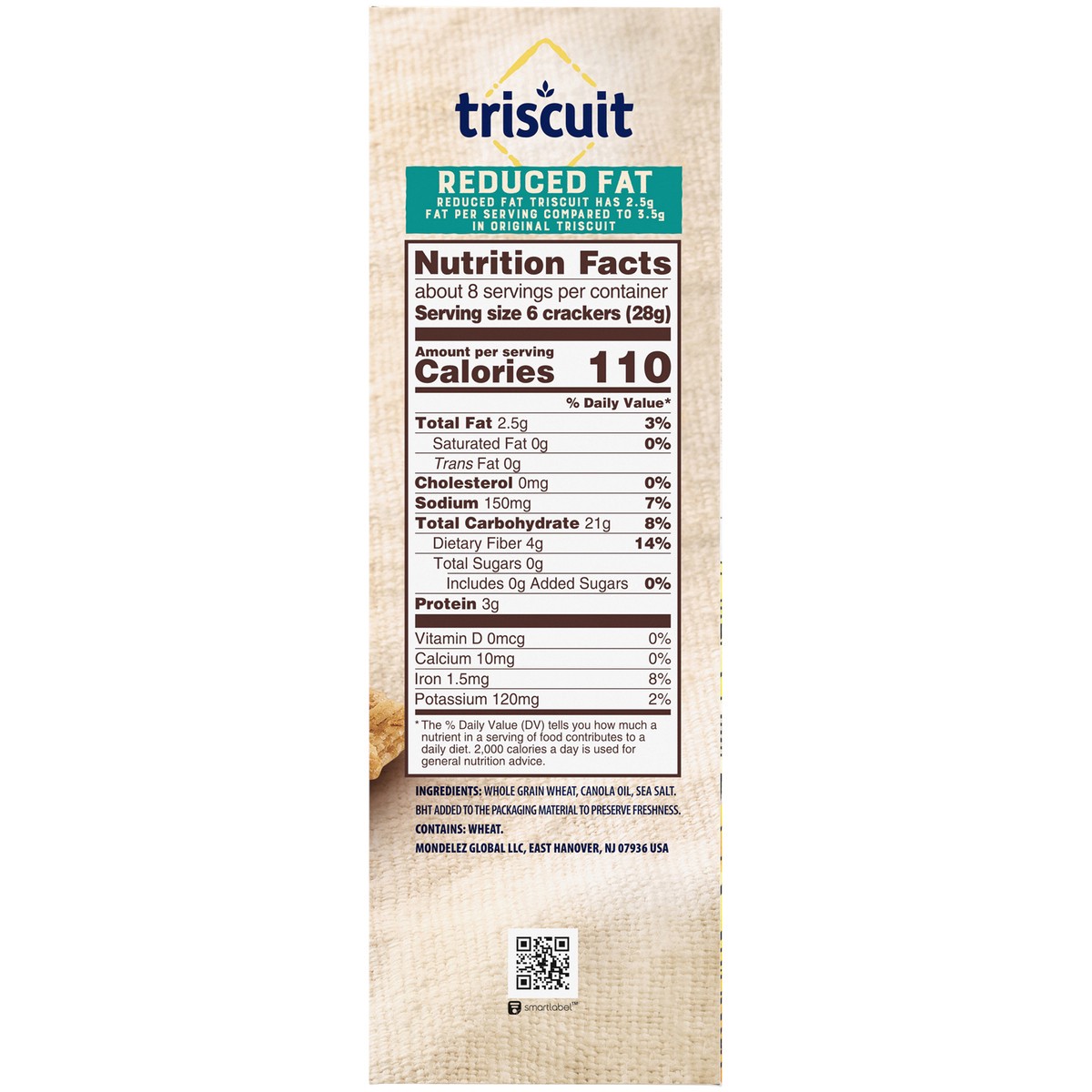 slide 8 of 9, Triscuit Reduced Fat Whole Grain Wheat Crackers, Vegan Crackers, 7.5 oz, 7.5 oz