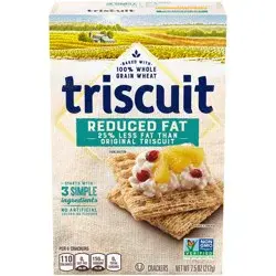 Triscuit Reduced Fat Whole Grain Wheat Crackers, Vegan Crackers, 7.5 oz