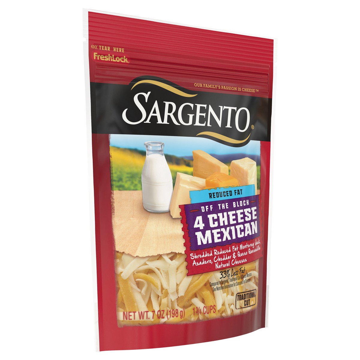 slide 6 of 8, Sargento Shredded Reduced Fat 4 Cheese Mexican Natural Cheese, 7 oz., 7 oz