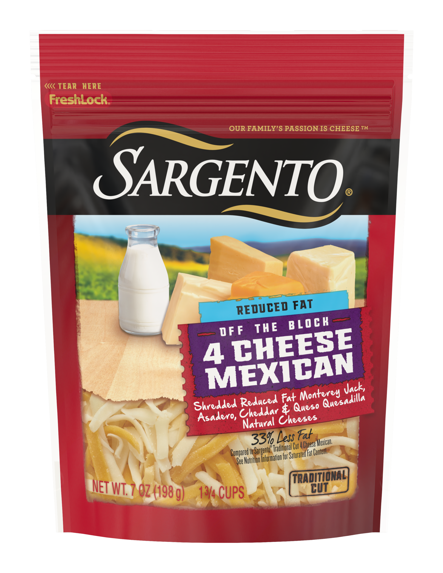 slide 1 of 8, Sargento Shredded Reduced Fat 4 Cheese Mexican Natural Cheese, 7 oz., 7 oz