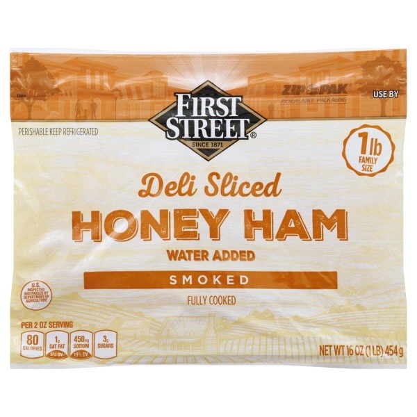 slide 1 of 1, First Street Honey Ham, 16 oz