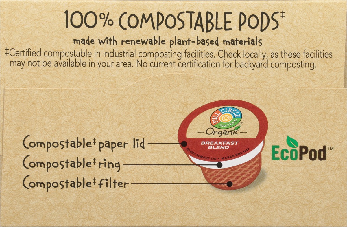 slide 2 of 12, Full Circle Market Organic Light Roast Breakfast Blend Coffee Single Serve Pods - 10 ct, 10 ct