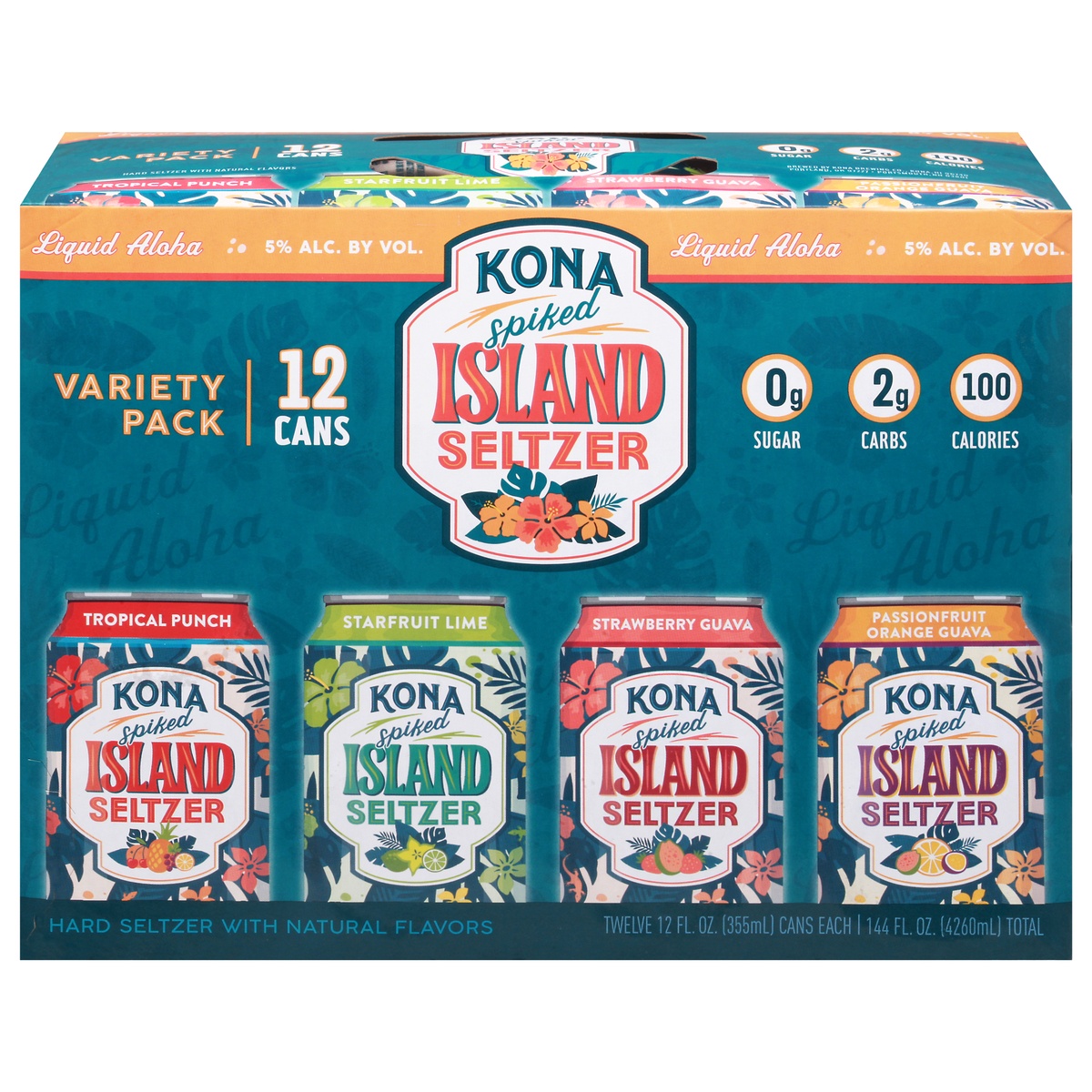 slide 1 of 4, Kona Brewing Co. Kona Spiked Island Hard Seltzer Variety Pack, 12 ct; 12 fl oz