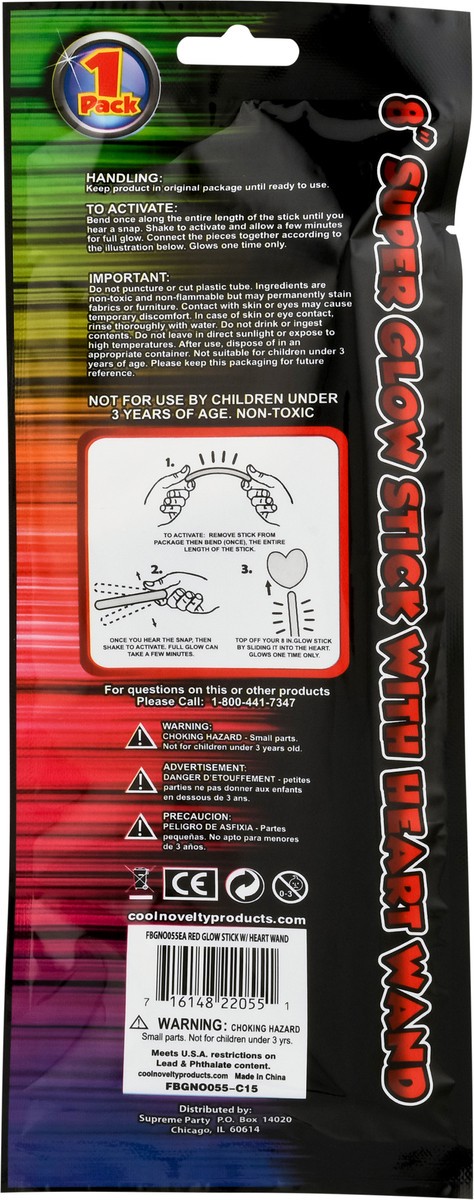 slide 9 of 9, Supreme Heart Glow Wand Halloween, 1 ct