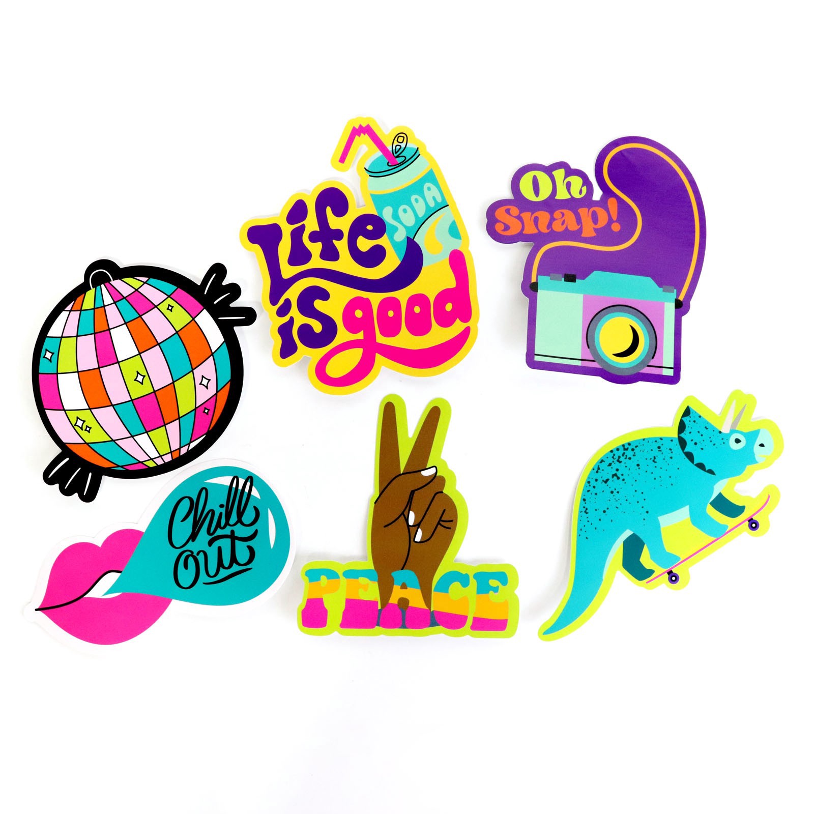 slide 4 of 8, Groovy Dino Vinyl Die Cut Stickers By Recollections, 13.97 ct; 16.51 cm