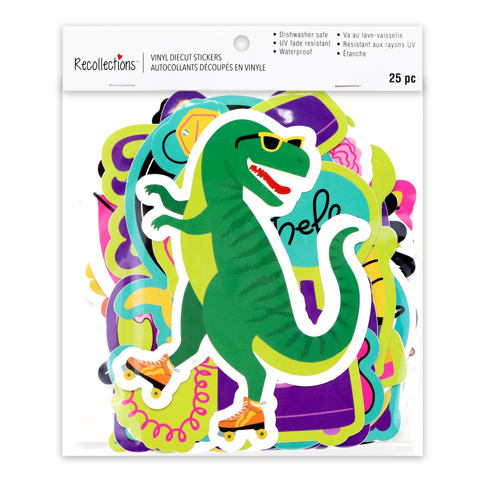 slide 7 of 8, Groovy Dino Vinyl Die Cut Stickers By Recollections, 13.97 ct; 16.51 cm