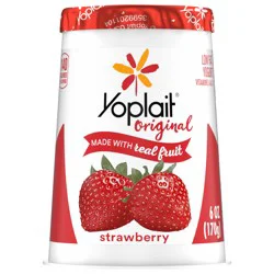 Yoplait Original Low Fat Strawberry Yogurt Cup, Made with Real Fruit, 6 oz