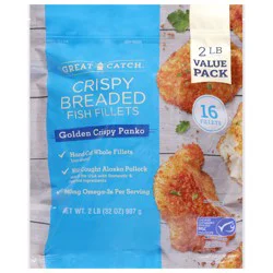 Great Catch Crispy Breaded Golden Crispy Panko Fish Fillets Value Pack 16 ea