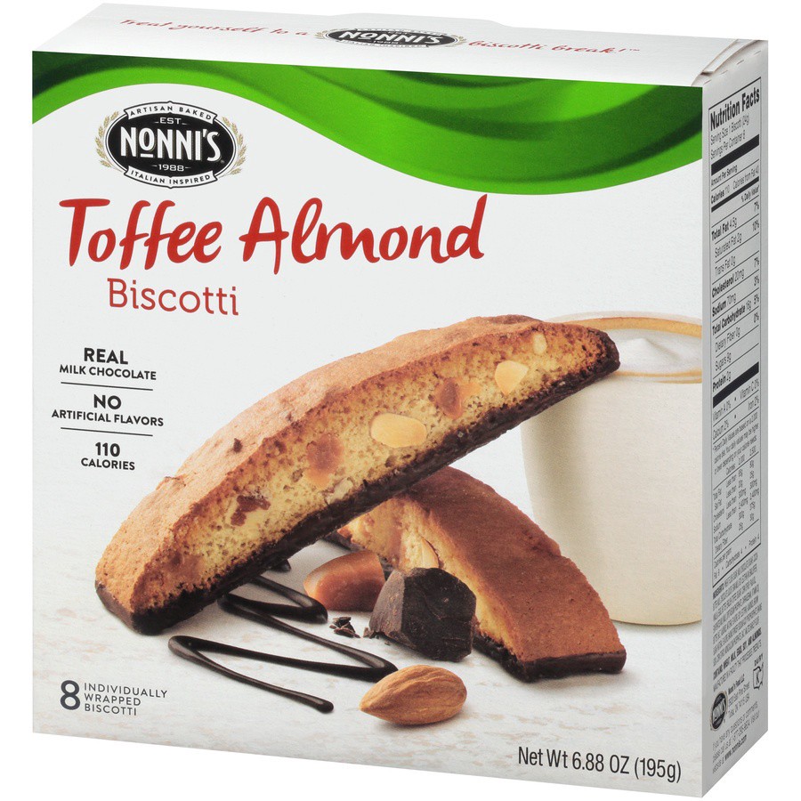 slide 5 of 8, Nonni's Almond Toffee Biscotti, 6.88 oz