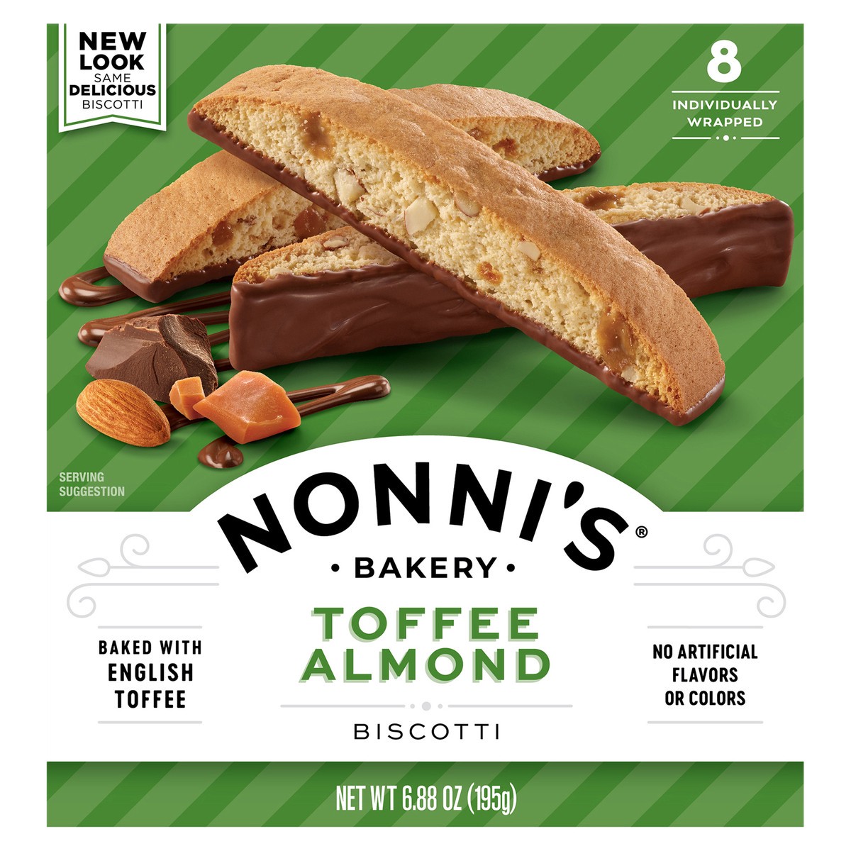 slide 1 of 8, Nonni's Almond Toffee Biscotti, 6.88 oz