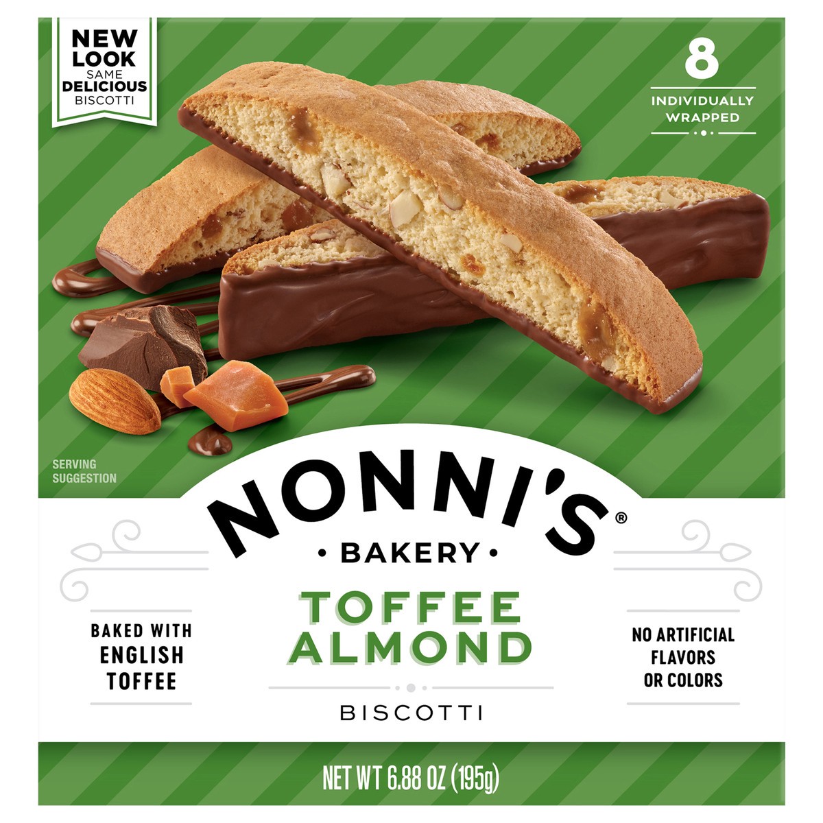 slide 1 of 8, Nonni's Nonni''s Toffee Almond Biscotti, 8-count carton 6.88 oz, 6.88 oz