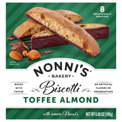 Nonni's Toffee Almond Biscotti, 8-count carton 6.88 oz
