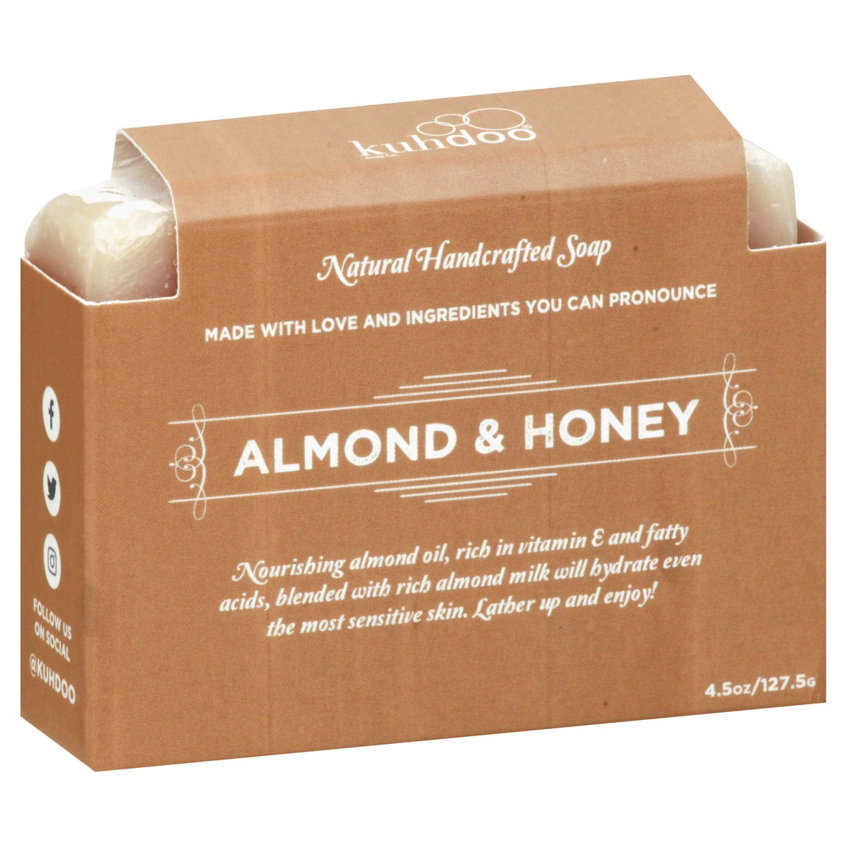 slide 3 of 12, Kuhdoo Handcrafted Natural Almond & Honey Soap 4.5 oz, 4.5 oz