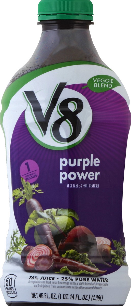 slide 4 of 4, V8 Veggie Blends Purple Power, 46 fl oz