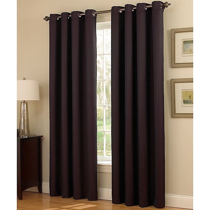 slide 1 of 1, Insola Dorian Thermalayer Grommet Top Window Curtain Panel - Plum, 84 in