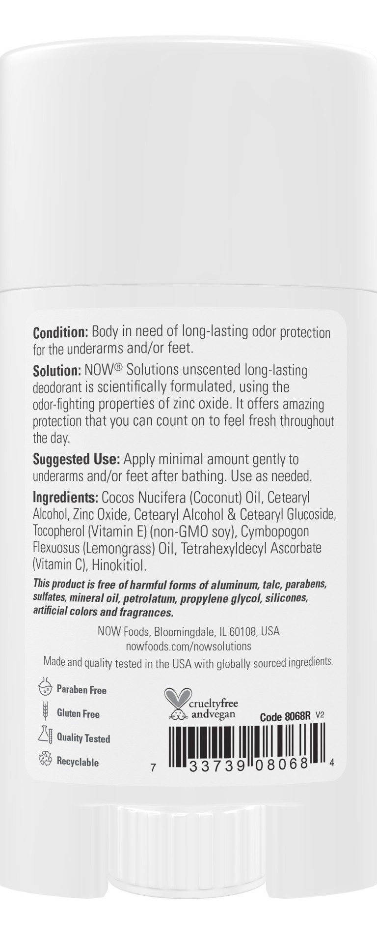 slide 3 of 4, NOW Solutions Long-Lasting Deodorant Stick, Unscented - 2.2 oz., 2 oz