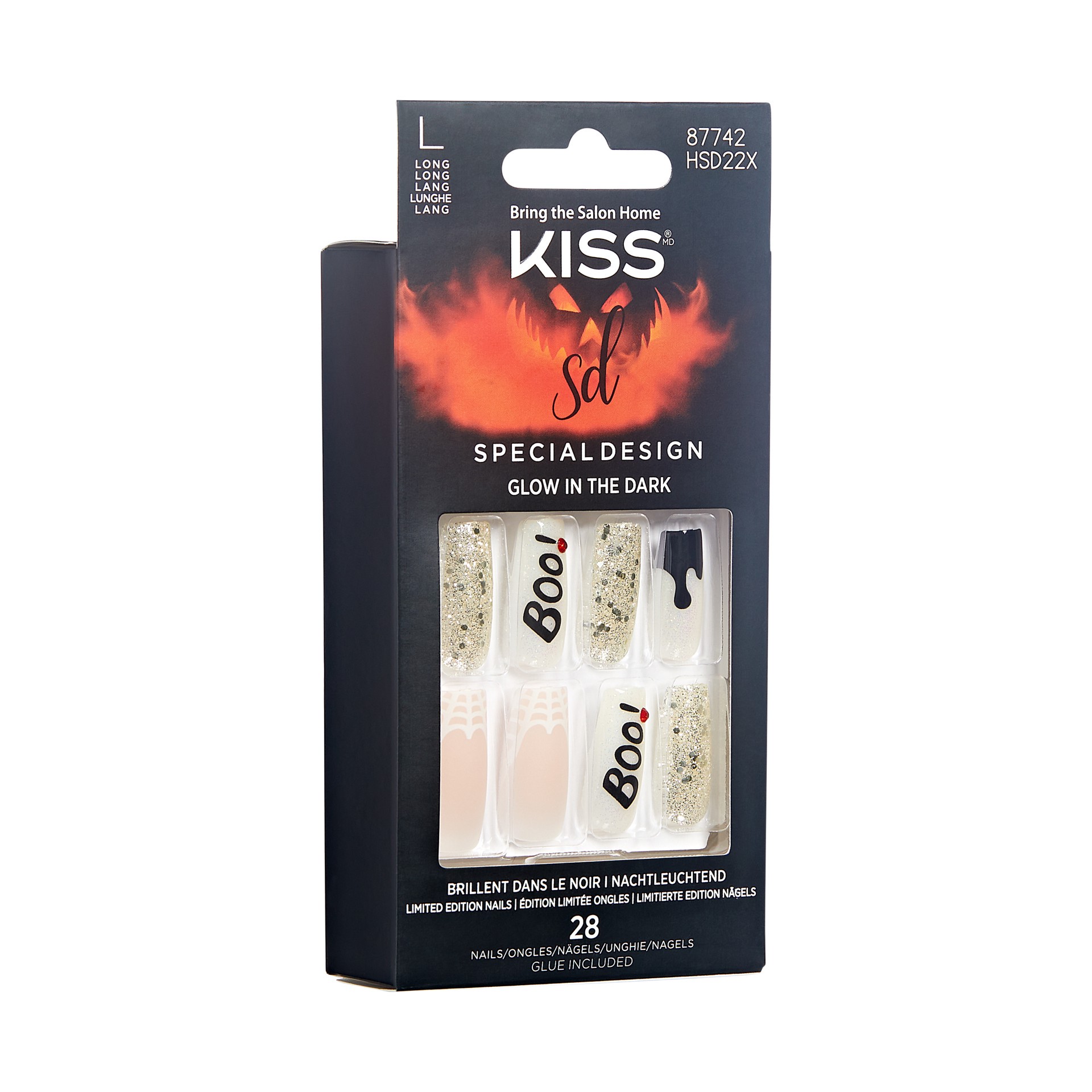 slide 2 of 5, KISS Halloween Special Design Nails, ‘Party Till I Die'', 28 Count, 1 ct