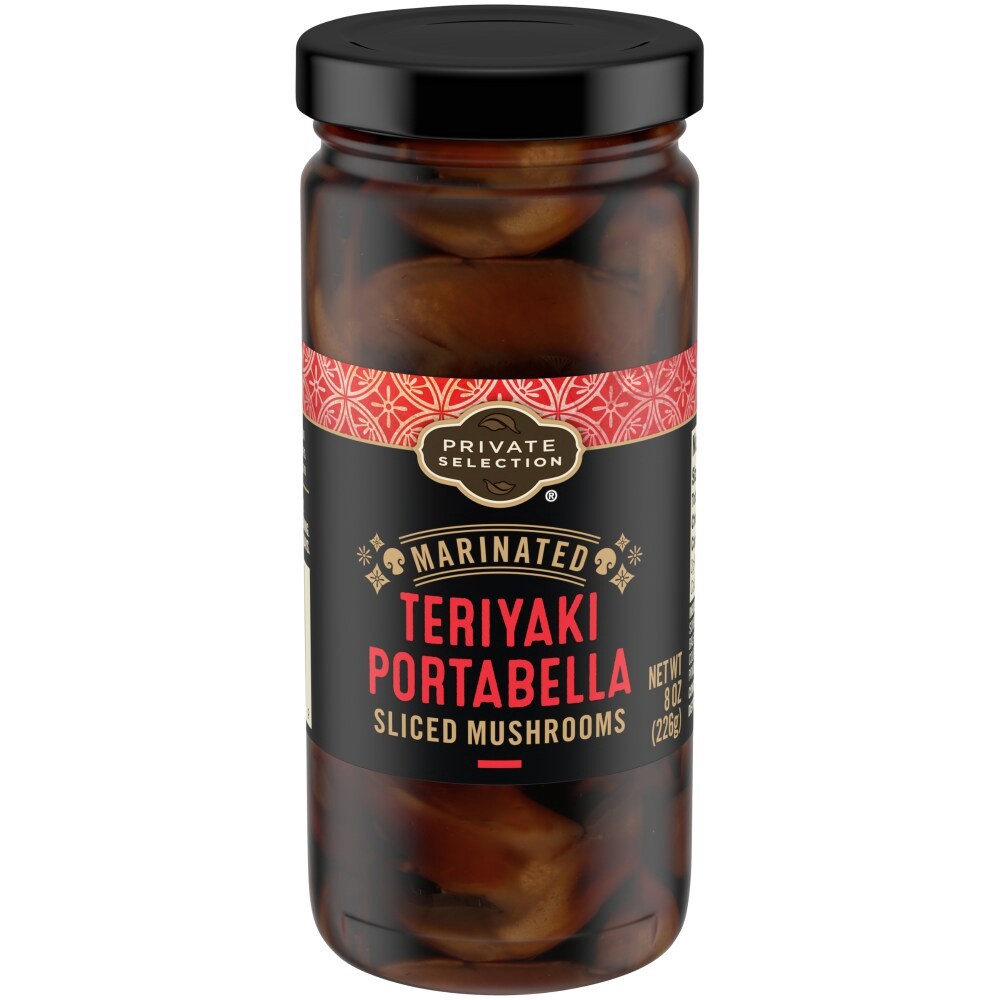 slide 2 of 3, Private Selection Marinated Teriyaki Portabella Sliced Mushrooms, 8 oz