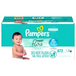 Pampers Aqua Pure Sensitive Baby Wipes, 99% Water, Hypoallergenic, Unscented Baby Wipes, 672 Baby Wipes Total (12X Flip-Top Packs)