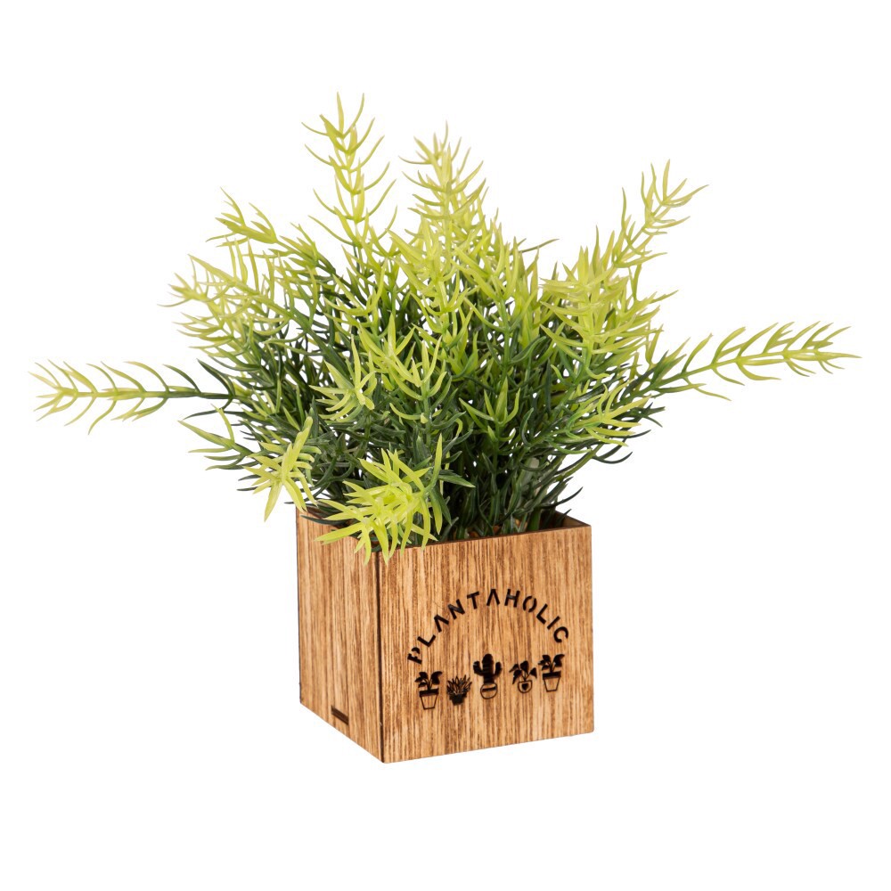 slide 3 of 4, Bambeco Led Artificial Plant With Wood Box, 1 ct