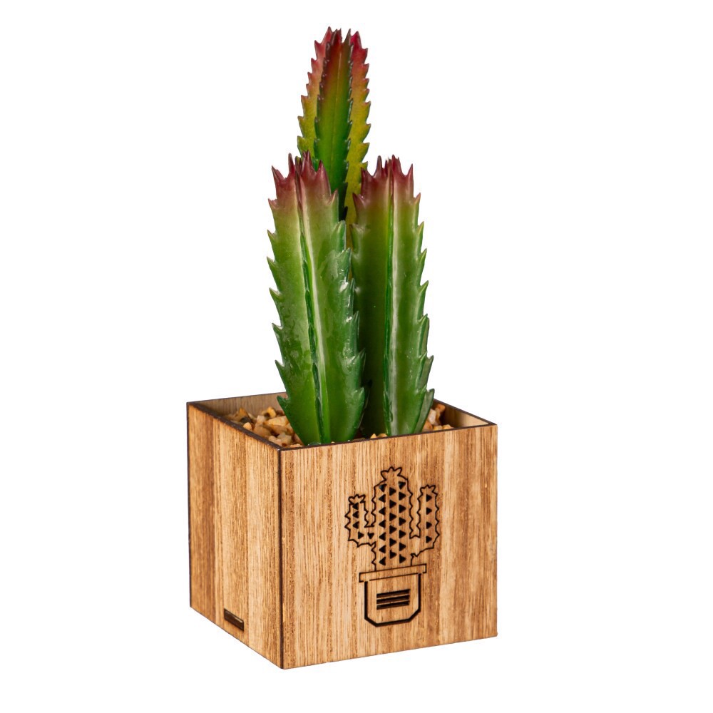 slide 4 of 4, Bambeco Led Artificial Plant With Wood Box, 1 ct