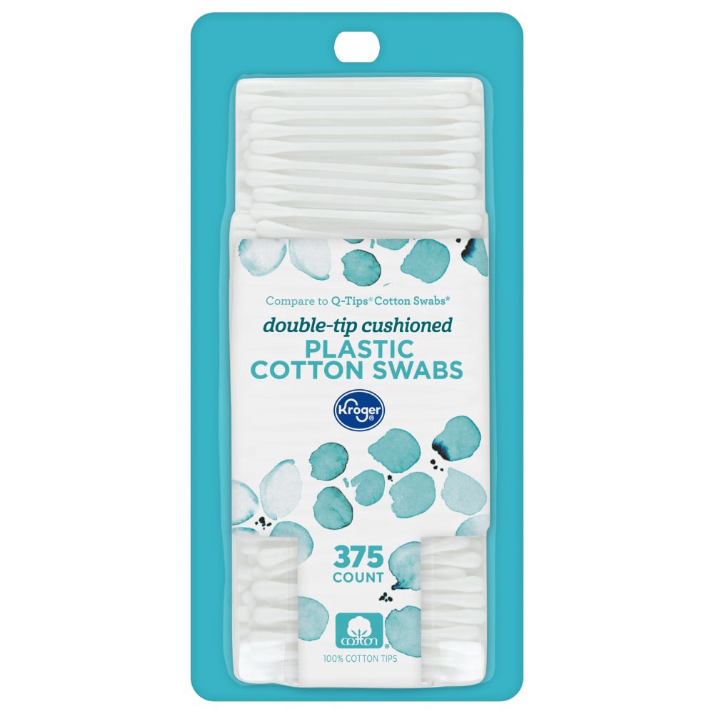 slide 1 of 2, Kroger Plastic Cotton Swabs, 375 ct