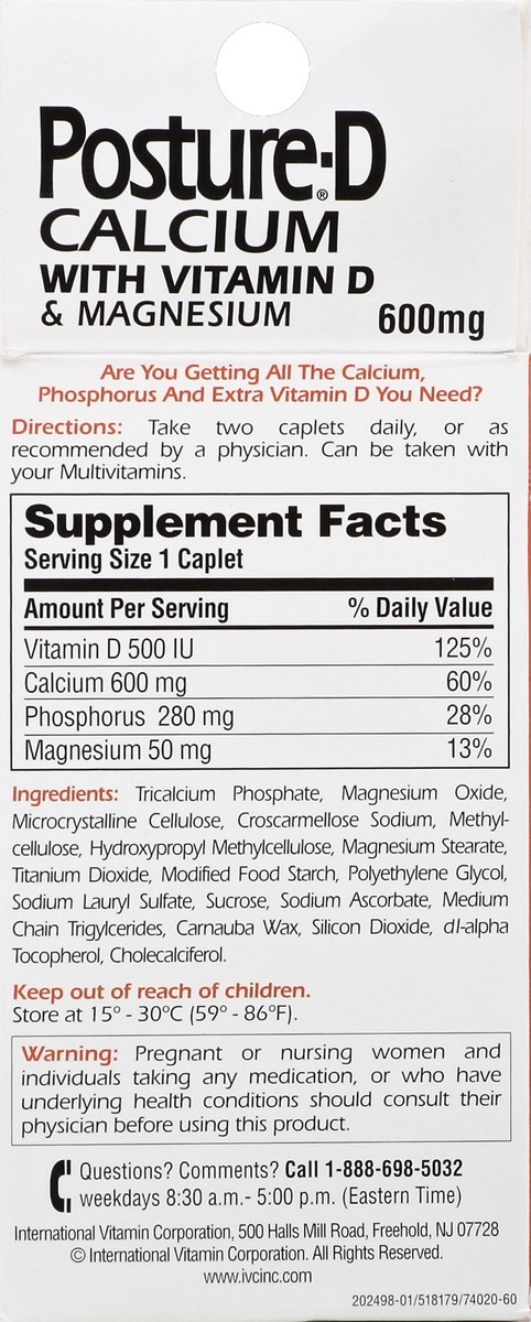 slide 4 of 6, Posture D Calcium 60 ea, 60 ct