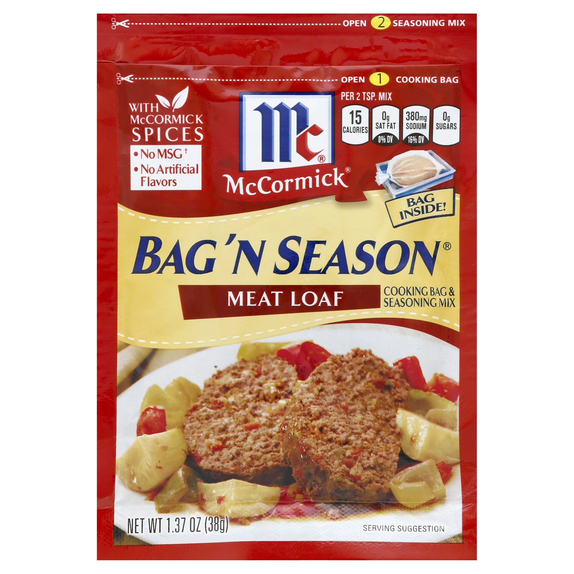 slide 1 of 6, McCormick Cooking Bag & Seasoning Mix, Meat Loaf, 1.37 oz