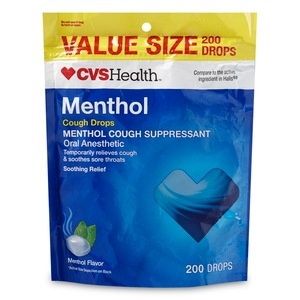slide 1 of 1, CVS Health Cough Drops Menthol Cough Suppressant Menthol, 200 ct