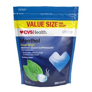 slide 1 of 1, CVS Health Cough Drops Menthol Cough Suppressant Menthol, 200 ct