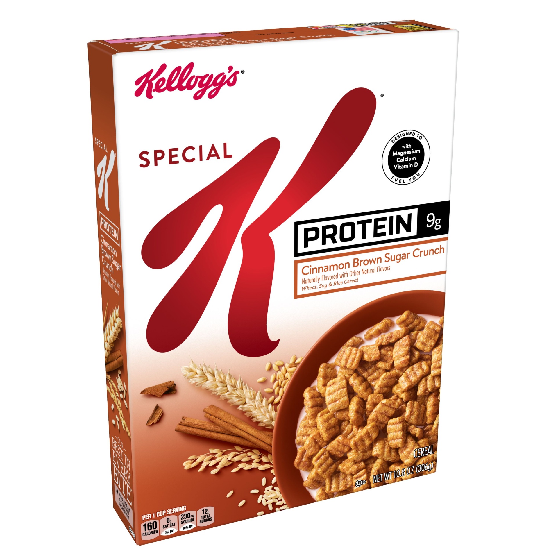 slide 1 of 3, Special K Protein Cinnamon Brown Sugar Crunch Cereal - Kellogg's, 12 oz