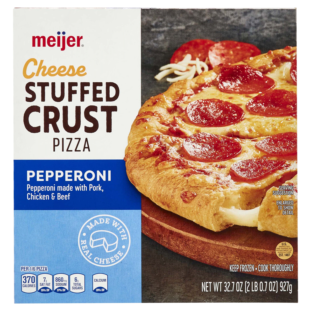 slide 1 of 3, Meijer Stuffed Crust Pepperoni Pizza, 32.7 oz