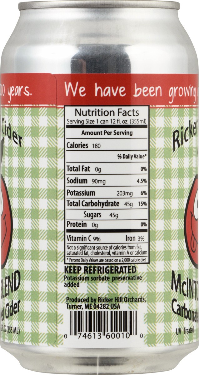 slide 13 of 13, Ricker Hill Cider Carbonated McIntosh Blend Sweet Cider 12 fl oz, 12 fl oz