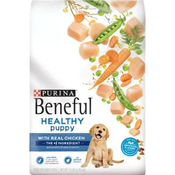 Purina Beneful Healthy Puppy With Farm-Raised Chicken, Natural High Protein Puppy Food Dry Formula With Added Vitamins, Minerals and Nutrients
