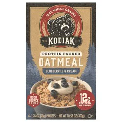 Kodiak Cakes Oatmeal Packets, Blueberries & Cream, 6 ct